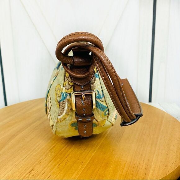 Liz Claiborne Linen Canvas Paisley Floral Shoulder Mini Hobo Bag - Picture 6 of 16